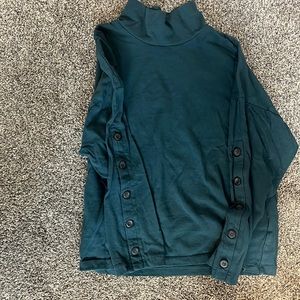 Teal cowl neck sweater